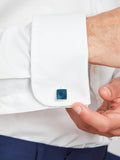 Simon Carter ray cufflinks silver blue 15mm (British brand)