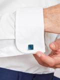 Simon Carter ray cufflinks silver blue 15mm (British brand)