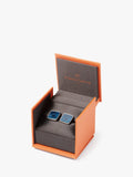 Simon Carter ray cufflinks silver blue 15mm (British brand)