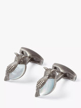 John Lewis Simon Carter Darwin Owl Cufflinks Gunmetal/White H20 x W13 x D3.50mm- Buy online at McGrocer
