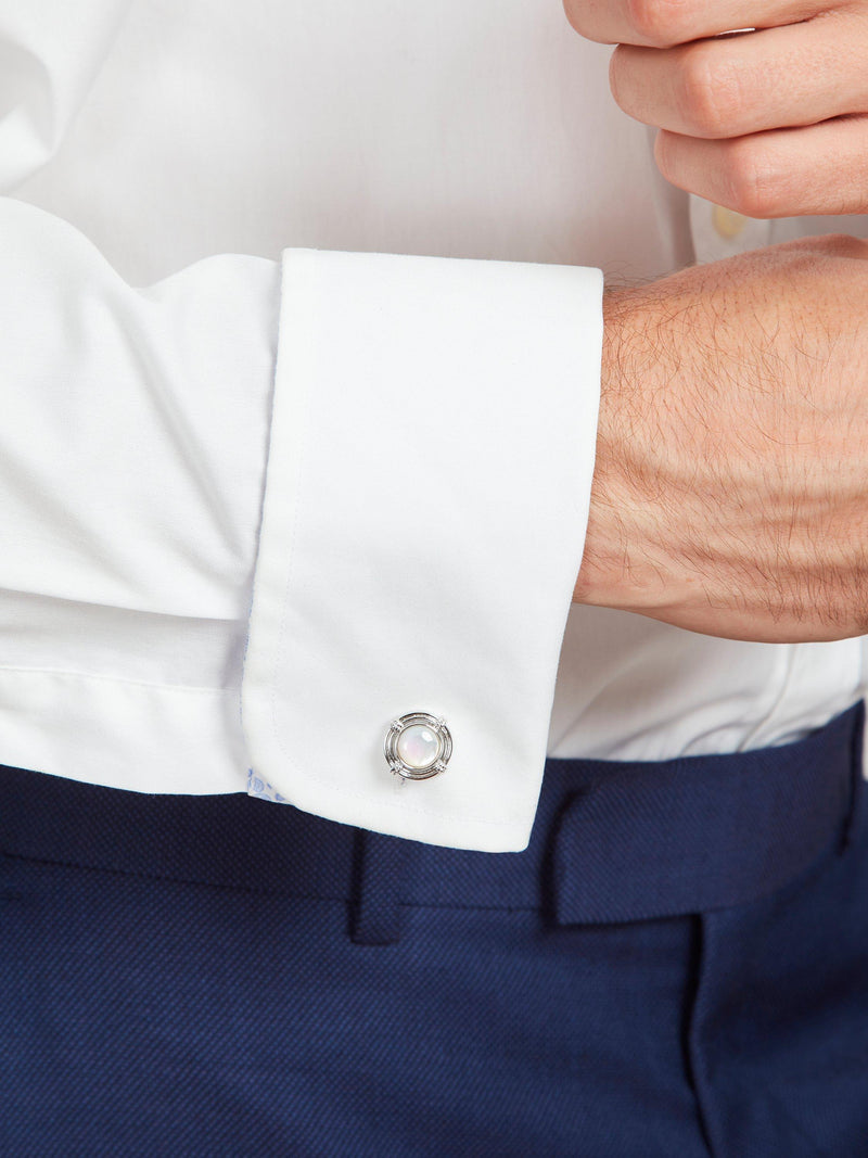 Simon Carter Lifebouy cufflinks silver white, imported from the UK