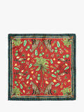 Simon Carter red multi silk pocket square, imported from the UK