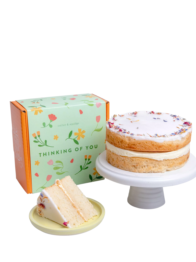 Cutter & Squidge Lemon Drizzle Sponge Cake, Thinking Of You Sleeve, Small