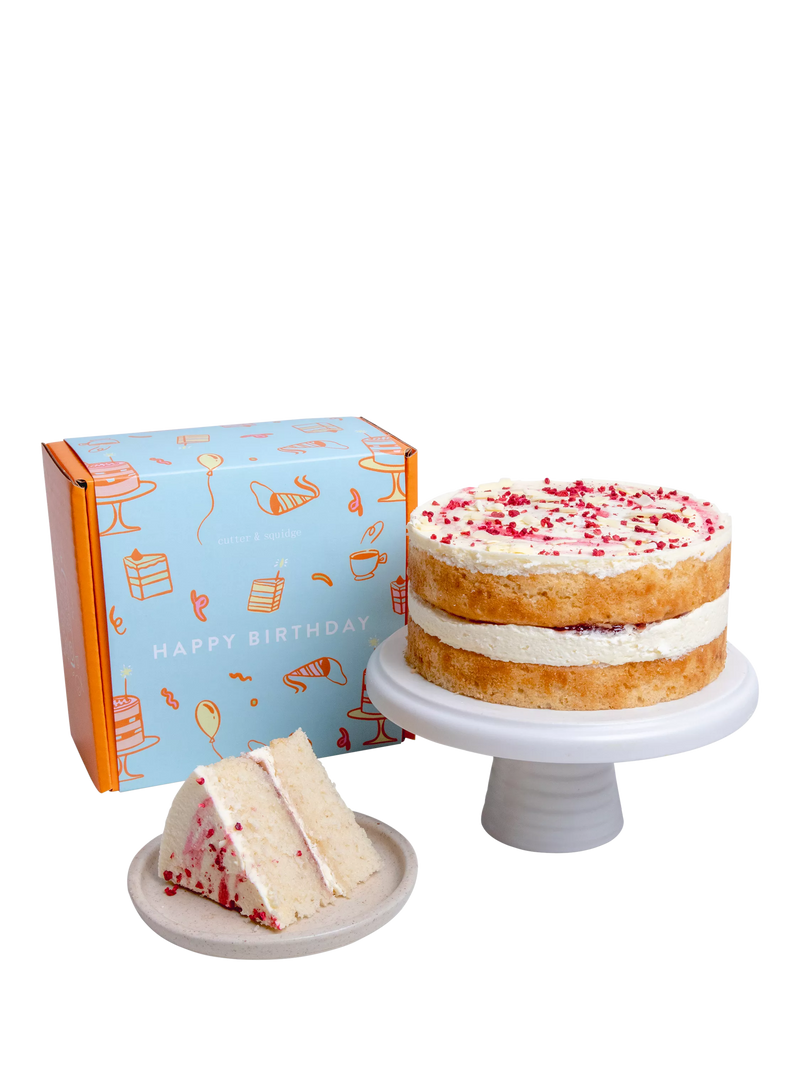 Cutter & Squidge Victoria Sponge Celebration Cake, Happy Birthday Sleeve, Small