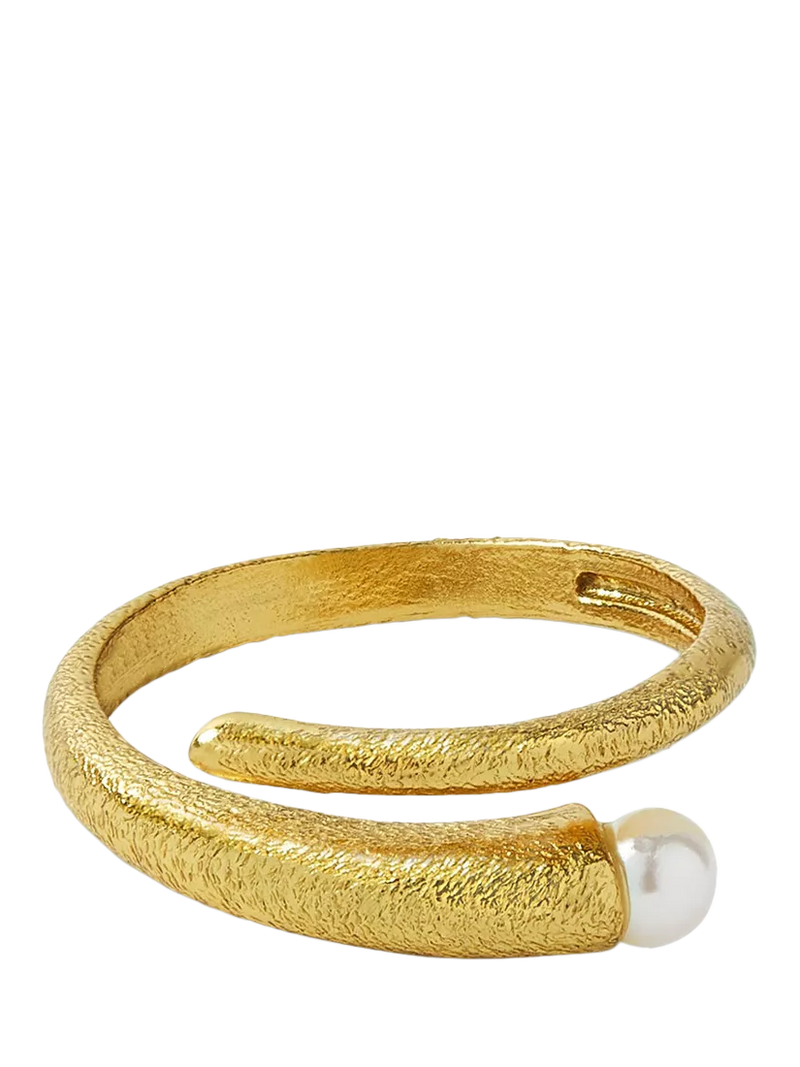 Ottoman Hands Avalon Swirl Pearl Ring gold adjustable, UK version