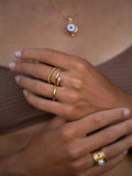 Ottoman Hands Avalon Swirl Pearl Ring gold adjustable, UK version