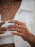 Ottoman Hands Avalon Swirl Pearl Ring gold adjustable, UK version