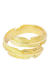 John Lewis Ottoman Hands Feather Wrap Ring Gold Adjustable Ring- Buy online at McGrocer