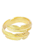 Ottoman Hands gold feather wrap ring adjustable size - (British brand)