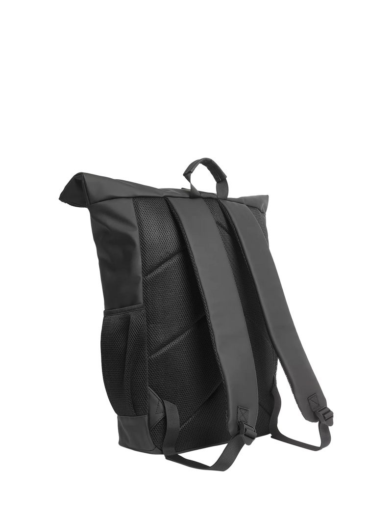 Lyle & Scott rolltop backpack jet black, imported from the UK