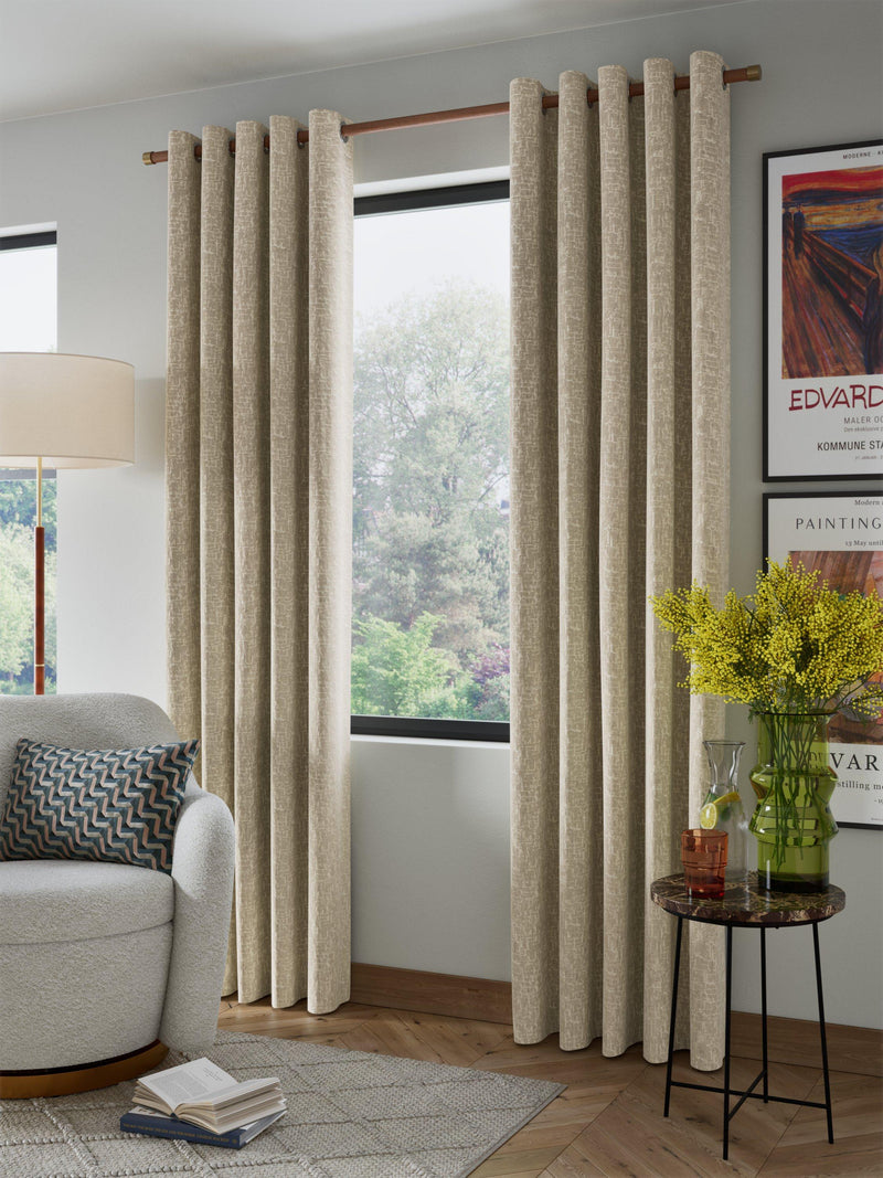 John Lewis distressed velvet curtains in champagne - British product