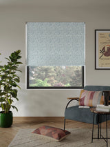 John Lewis John Lewis Amara Blackout Roman Blind, Ice Blue, H140 x W120cm- Buy online at McGrocer