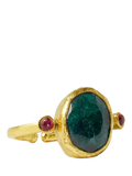 Ottoman Hands emerald ring gold adjustable, imported from the UK
