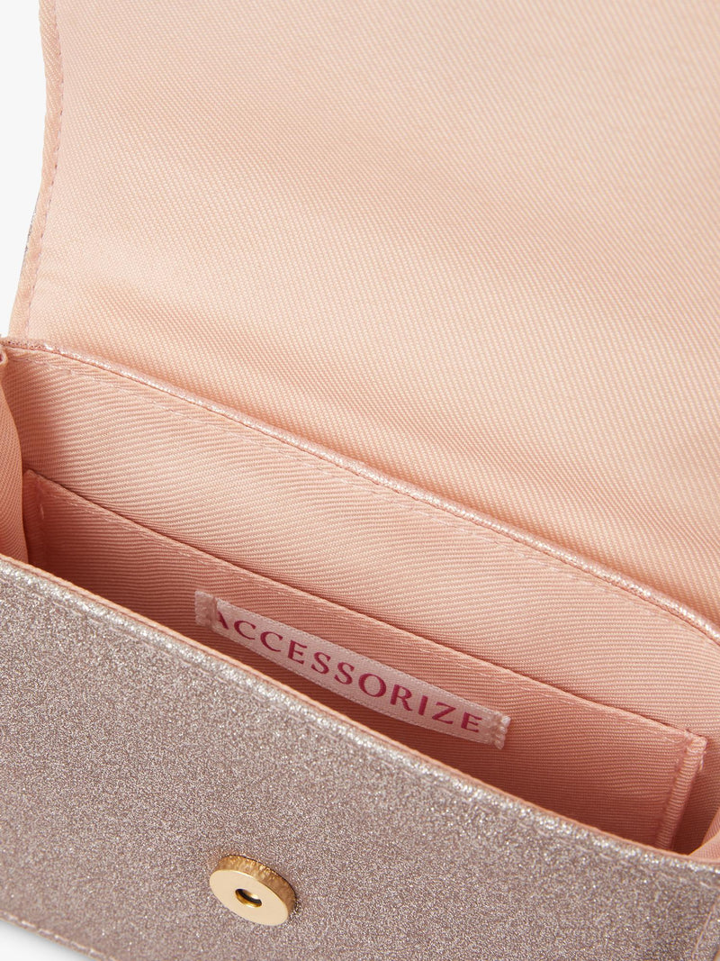 Angels by Accessorize pink glitter party bag, UK version