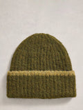 White Stuff Emma Colour-Block Beanie, Khaki Green, One Size