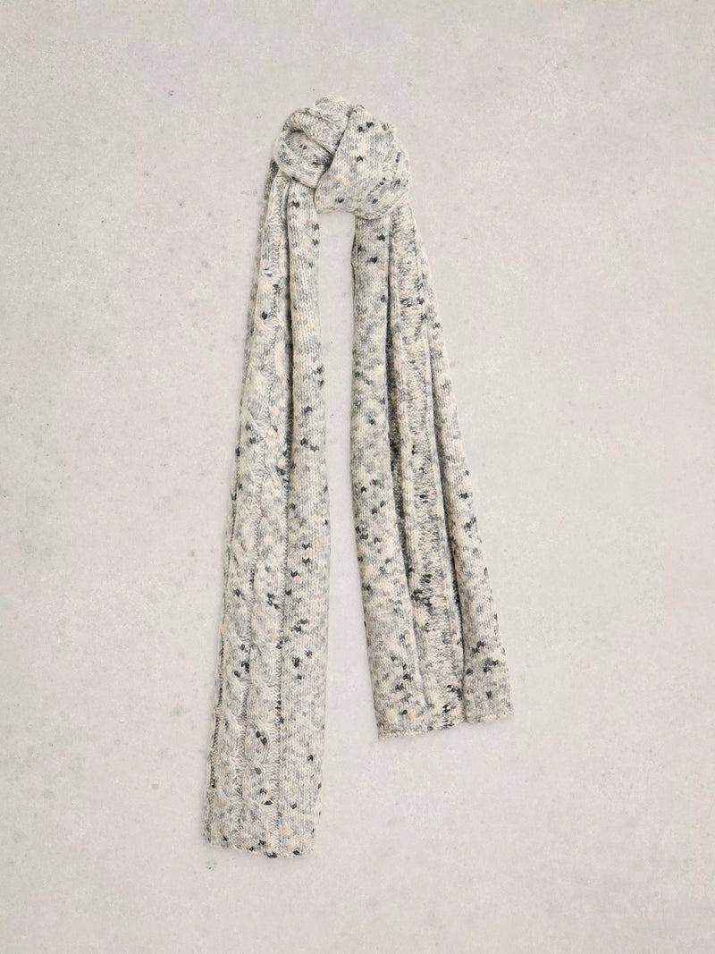 White Stuff space dye knit scarf Grey Multi 90cm (British brand)