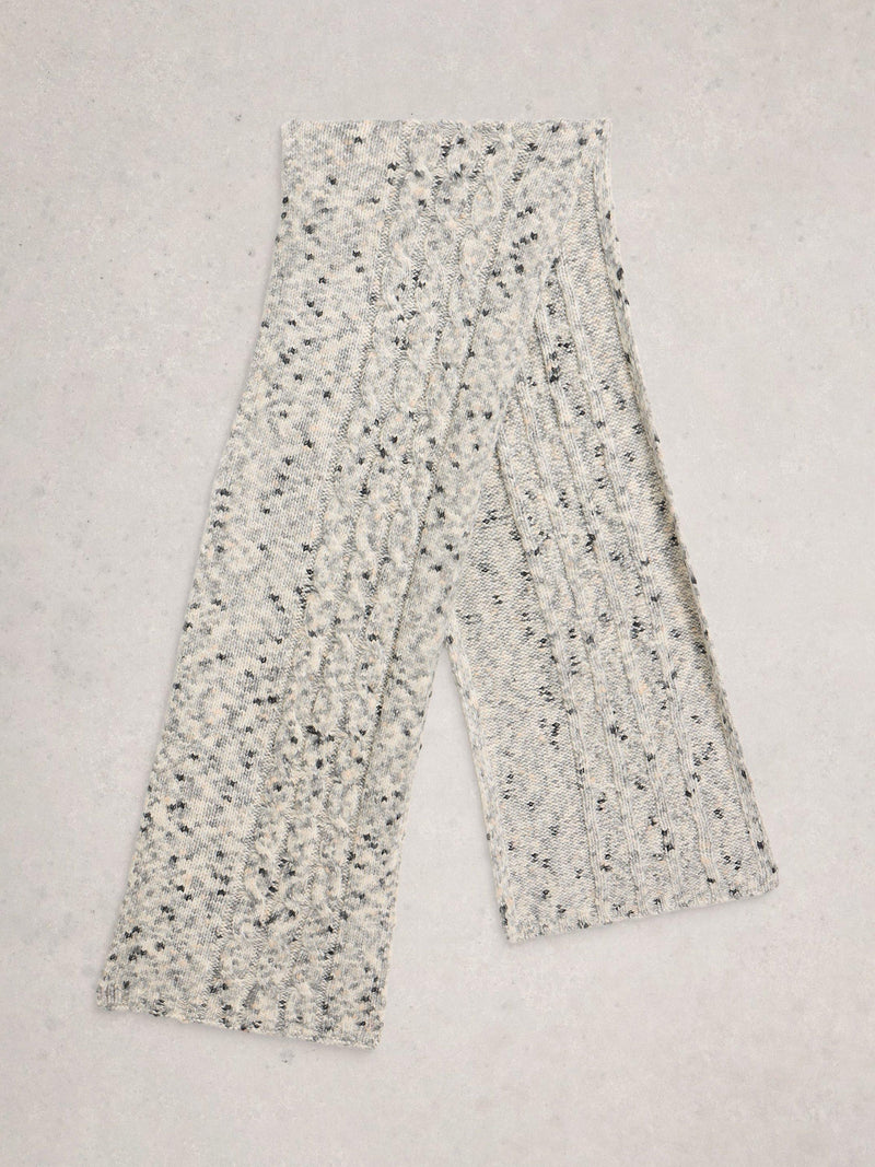 White Stuff space dye knit scarf Grey Multi 90cm (British brand)