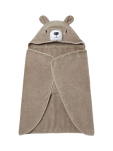 John Lewis MORI Baby Cotton Bear Hooded Toddler Towel Taupe- Buy online at McGrocer