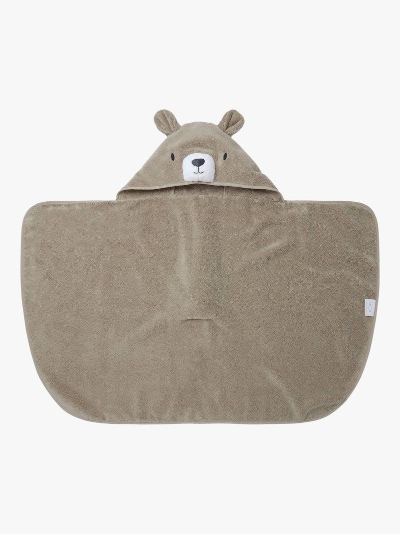 MORI baby hooded toddler towel taupe, UK version