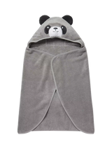 John Lewis MORI Baby Cotton Panda Hooded Toddler Towel, Grey- Buy online at McGrocer