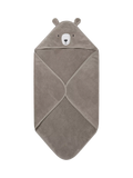 MORI hooded baby towel taupe organic cotton - British product