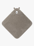 MORI hooded baby towel taupe organic cotton - British product