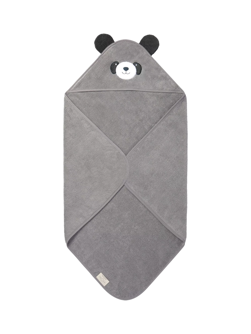 MORI Panda Hooded Baby Towel Cotton Grey (British brand)
