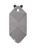 MORI Panda Hooded Baby Towel Cotton Grey (British brand)