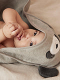 MORI Panda Hooded Baby Towel Cotton Grey (British brand)