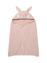John Lewis MORI Baby Cotton Bunny Hooded Toddler Towel Blush- Buy online at McGrocer