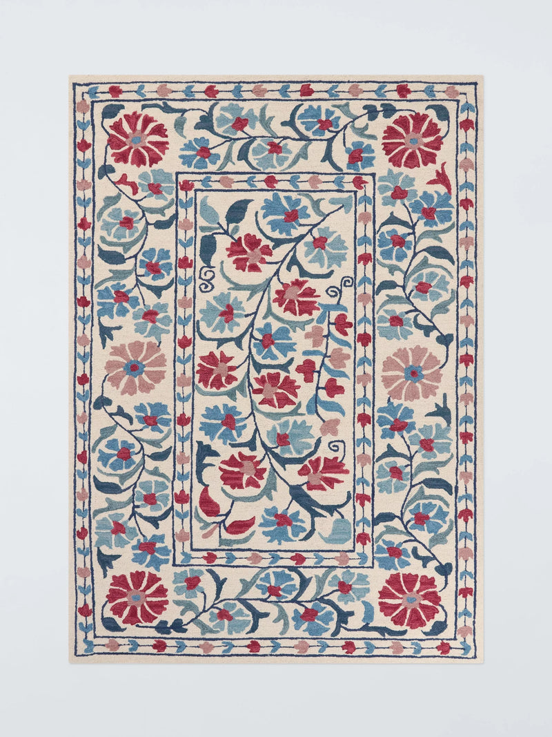 John Lewis Malika Suzani hand tufted pure wool rug - British product