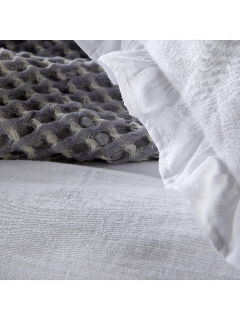Christy Organic Retreat Ruffle double duvet cover set, imported from the UK