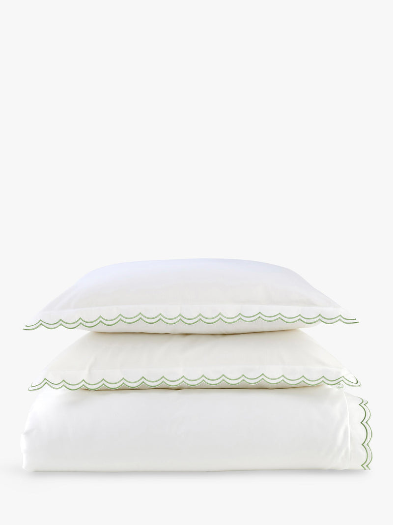 Christy scallop duvet cover set sateen 400 thread count (British brand)