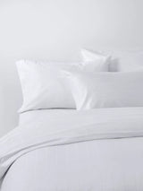 John Lewis John Lewis Satin Stripe Organic Cotton 400 Thread Count Duvet Cover Set Single White- Buy online at McGrocer