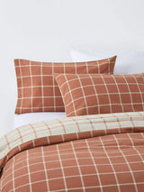 John Lewis John Lewis Warm & Cosy Brushed Cotton Windowpane Check Super King Duvet Cover Set- Buy online at McGrocer