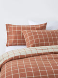 John Lewis brushed cotton windowpane check duvet cover set super king, imported from the UK
