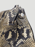 HUSH Snake Crescent leather bag multi animal print (British brand)