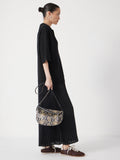 HUSH Snake Crescent leather bag multi animal print (British brand)