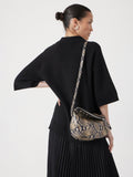 HUSH Snake Crescent leather bag multi animal print (British brand)