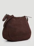HUSH crescent suede bag dark brown - British product