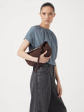 HUSH crescent suede bag dark brown - British product