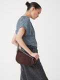 HUSH crescent suede bag dark brown - British product