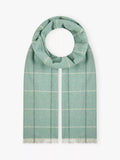 Brora check chartouche cashmere scarf 180x60cm, imported from the UK