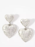 Mint Velvet double heart drop earrings silver tone, imported from the UK