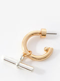 Mint Velvet gold drop hoop earrings, imported from the UK