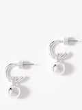Mint Velvet silver-toned sphere pendant hoop earrings, imported from the UK