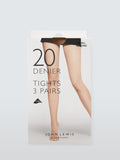 John Lewis 20 denier everyday tights pack of 3 almond, UK version
