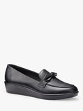 Hotter Amber Smart Wedge loafers with decorative bow (British brand)