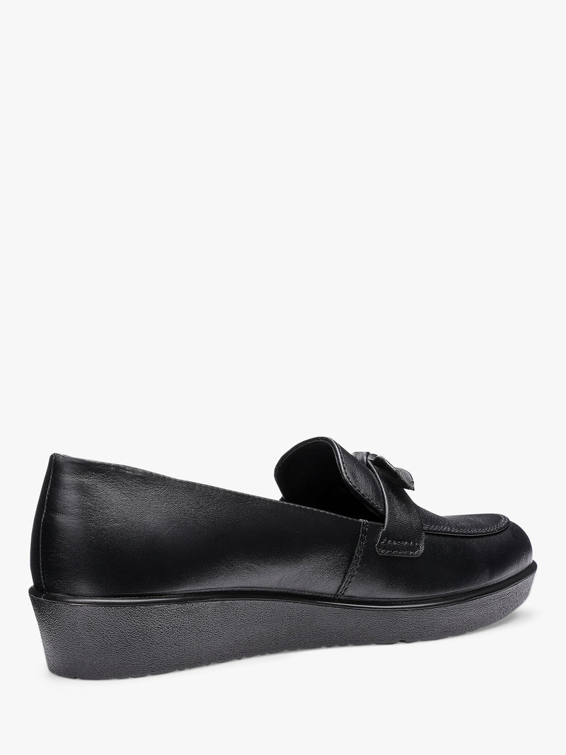 Hotter Amber Smart Wedge loafers with decorative bow (British brand)
