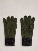John Lewis White Stuff Sammy Lambswool Blend Gloves, Green/Multi- Buy online at McGrocer